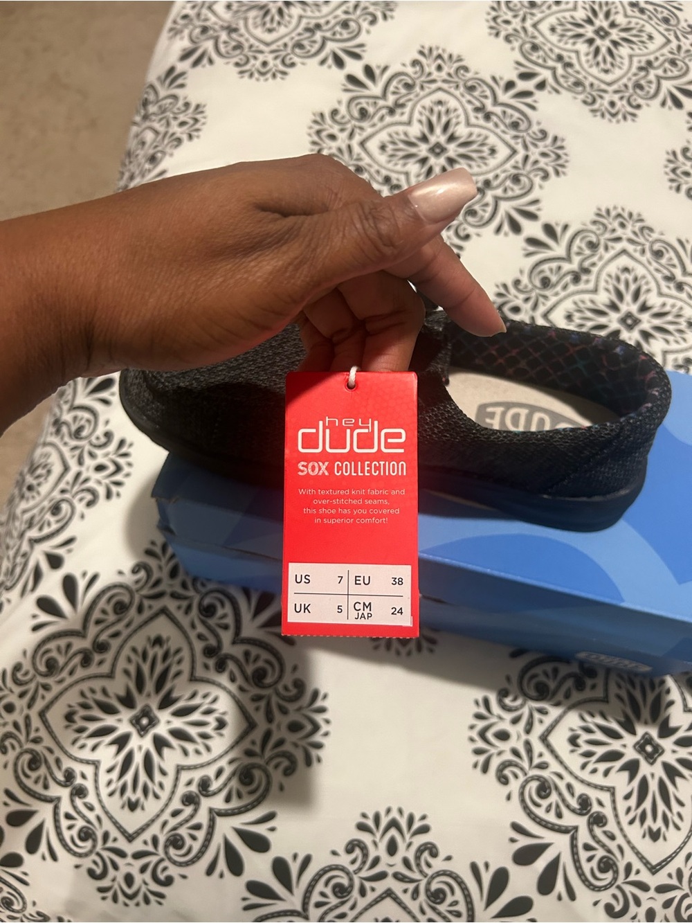 Hey Dude Kids Black Knit Slip-On Sneakers